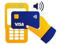 Hearing confirmation from contactless terminal icon