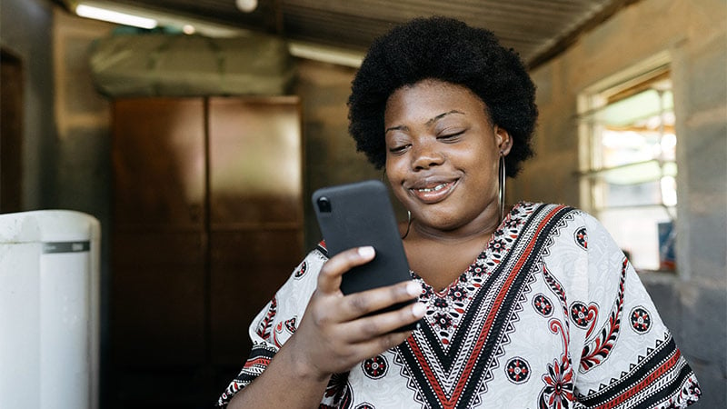 woman using phone