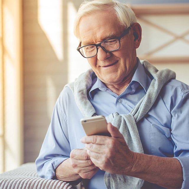 man using mobile